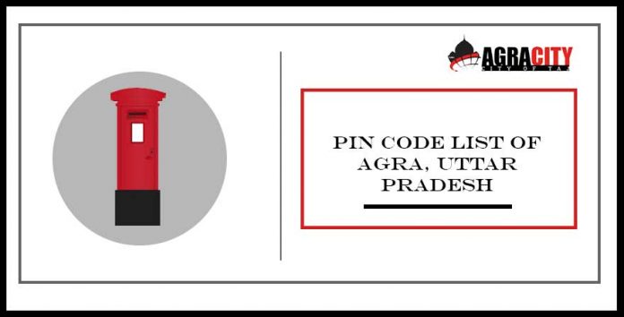 Pin code list of Agra, Uttar Pradesh